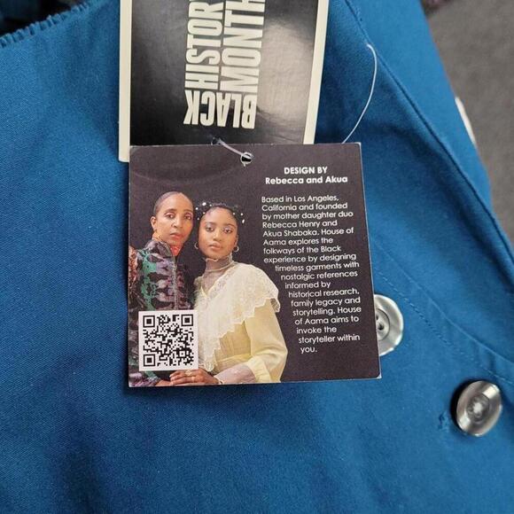 Teal High-Waisted Trousers with Button Detail | House of Aama | Small - Picture 12 of 12